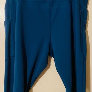Teal Blue Active Leggings with Side Pockets 2XL